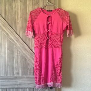Chic Pink Patterned Dress
